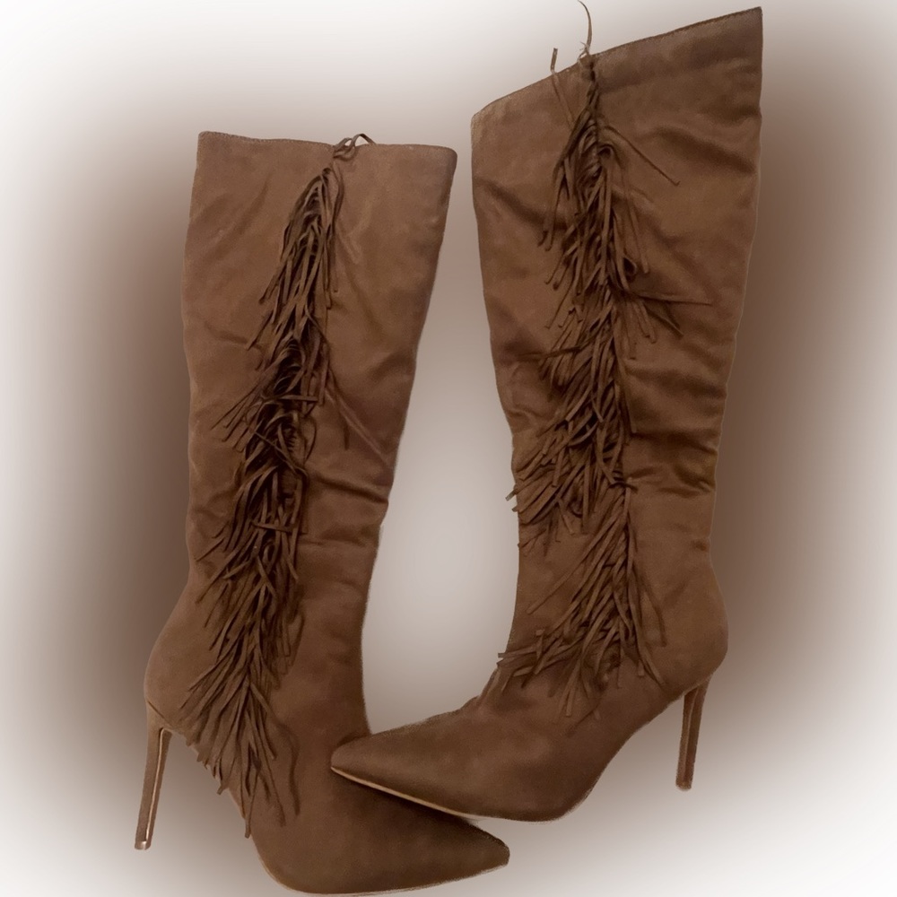 New York & Co NY&Co High Heel Knee High Fringe Boots | Sz 9 | Brand New NW